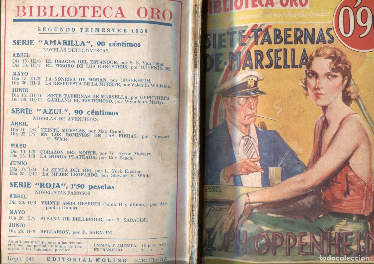 B&uuml;cher: Biblioteca oro amarilla de 0,90 cts numero III/10: Siete tabernas de Marsella - E. Phillips Oppenhei