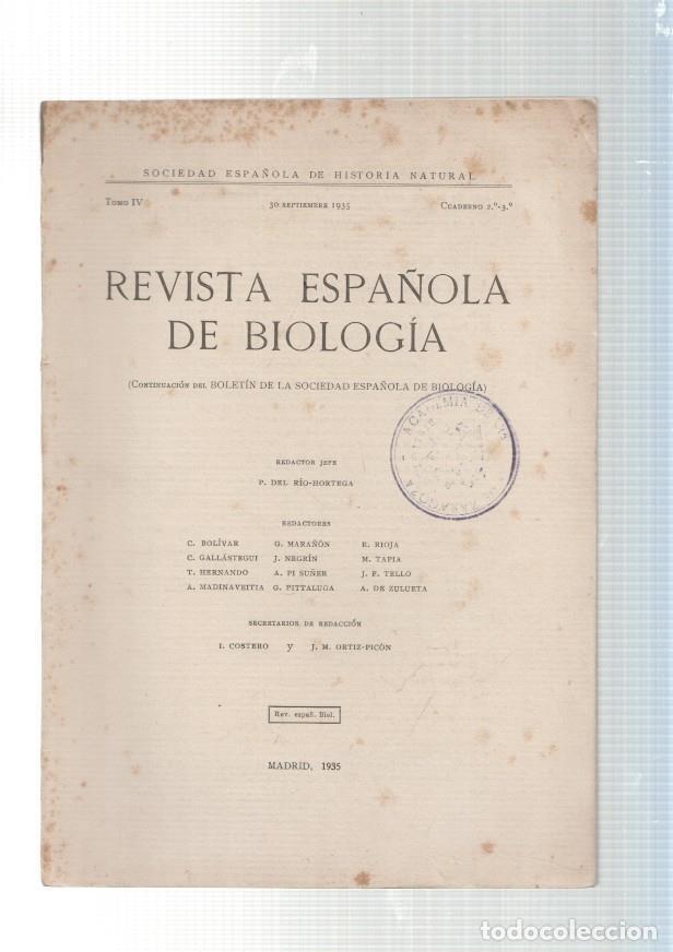 Libri di seconda mano: Revista Espa&ntilde;ola de Biologia cuadernos 2 y 3, sept 1935, tomo IV - varios