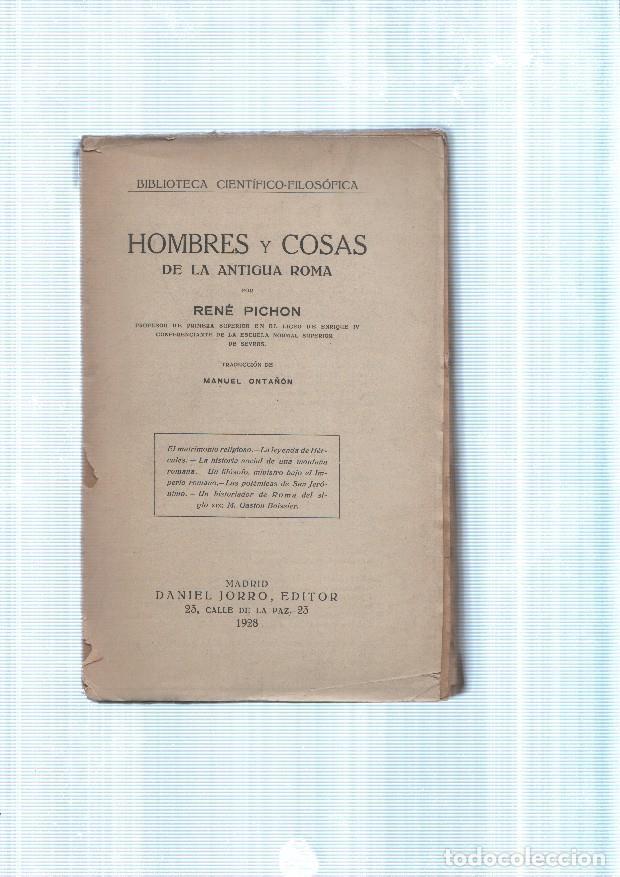 Libri di seconda mano: Hombres y cosas de la antigua Roma - Manuel Onta&ntilde;on