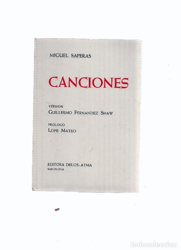 Livros em segunda m&atilde;o: Canciones por Miguel Saperas - Miguel Saperas