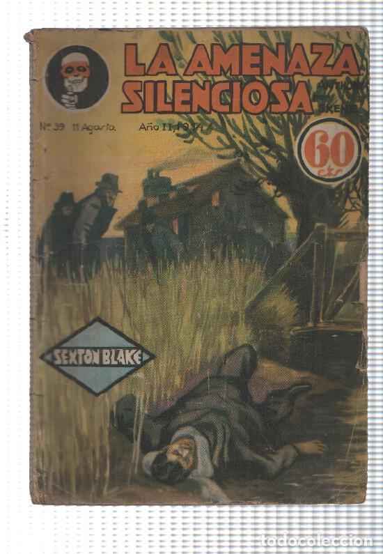Livros em segunda m&atilde;o: La Novela Aventura: num 039 a&ntilde;o II, (num 2 trasera) 1934 - La amenaza silenciosa. Sexton Blake - An