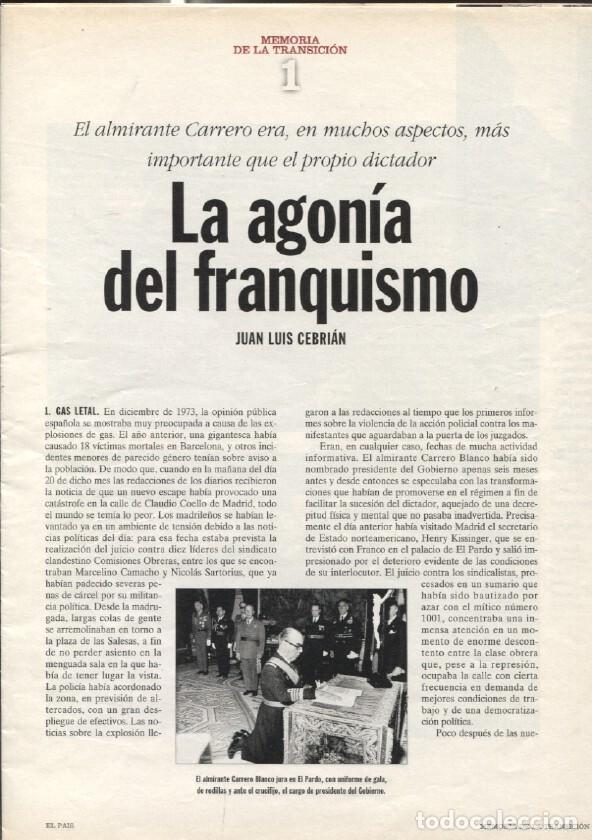 Livres: Memoria de la Transicion fasciculo 01: La agonia del franquismo por Juan Luis Cebrian - varios