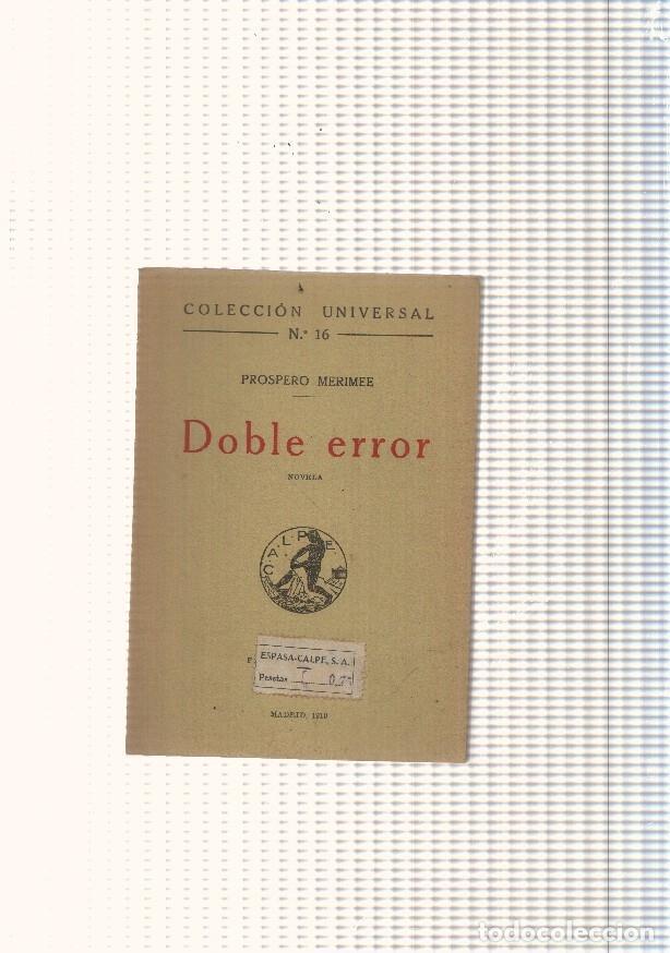 Libros: Coleccion Universal num. 16: Doble error - Prospero Merimee - Foto 1