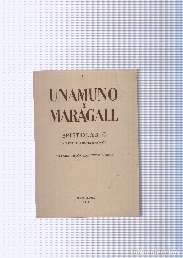 B&uuml;cher: Epistolario y escritos complementarios de Unamuno y Maragall - Unamuno y Maragall