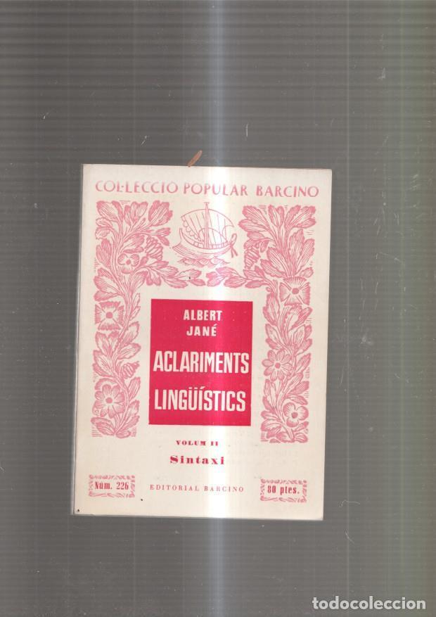 Libros: Aclariments linguistics volum II. Sintasi - Albert Jane - Foto 1
