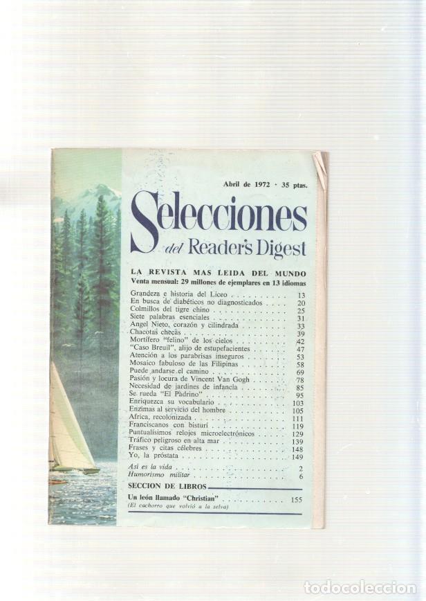 Libros: Selecciones del Reader s Digest, abril 1972: Grandeza e historia del Liceo- En bus- - varios