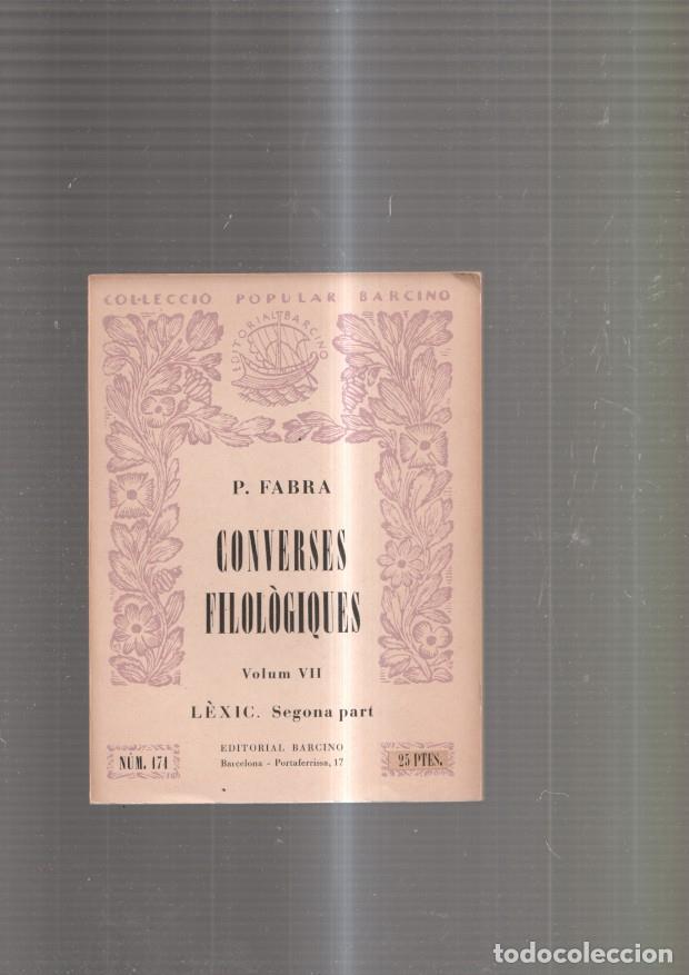 Livros em segunda m&atilde;o: Converses Filologiques Volum VII. Lexic, segona part - P. Fabra