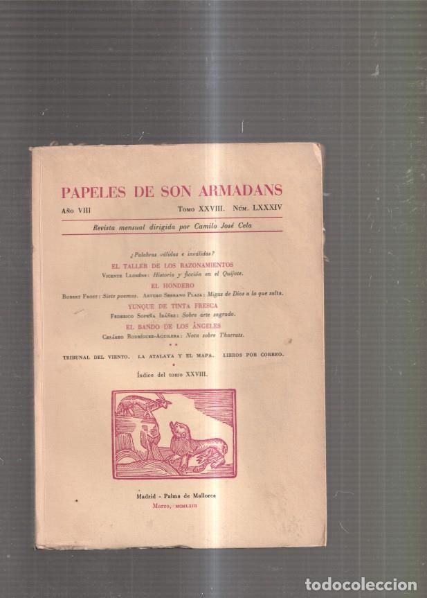 books: Papeles de Son Armadans Tomo 28 numero 84: El Taller de los razonamientos- - varios