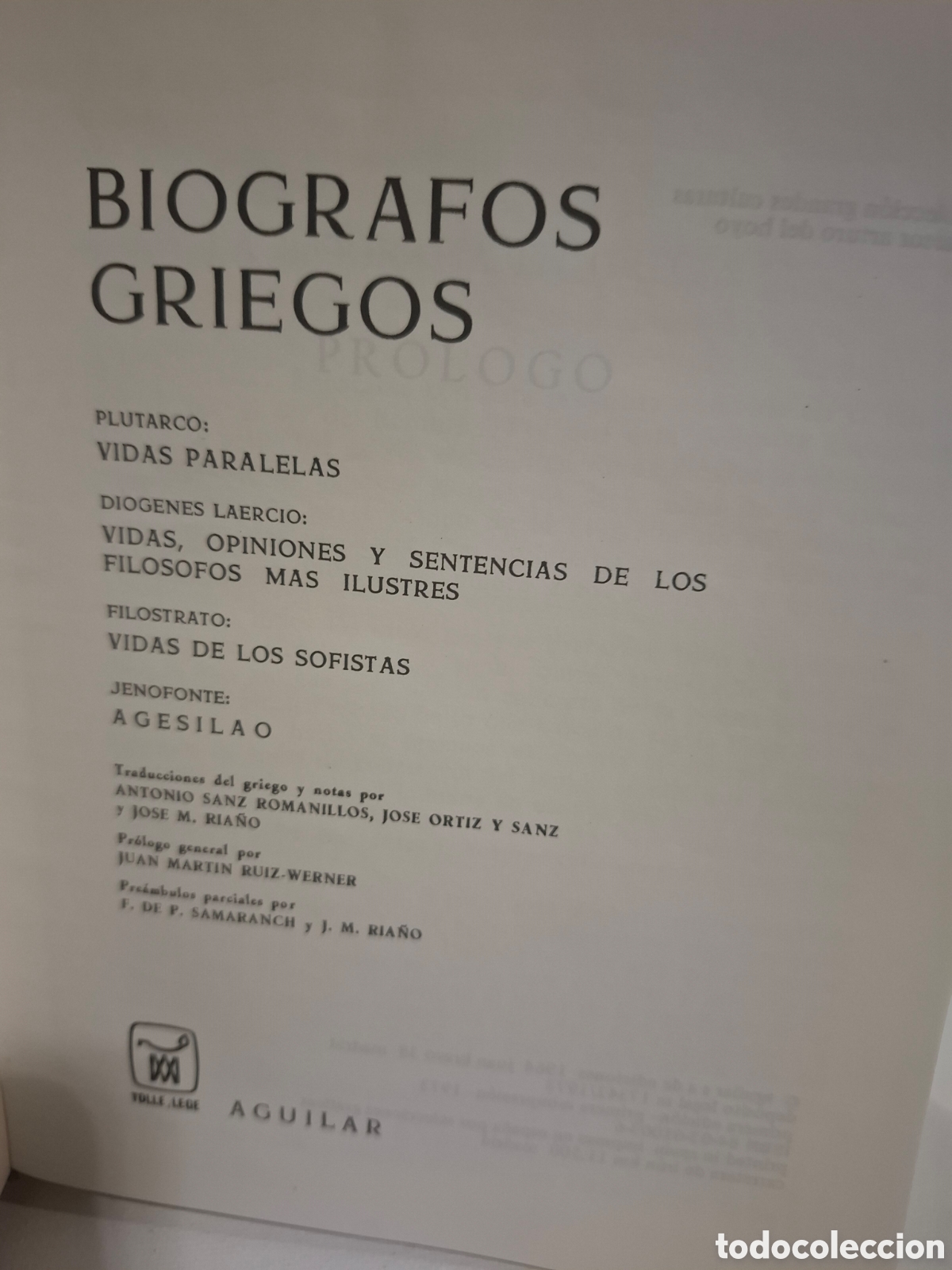 Libros: BIOGRAFOS GRIEGOS editorial aguilar - Foto 5