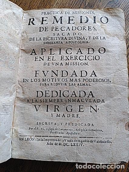 Libri di seconda mano: PRACTICA DE MISSIONES DE PECADORES, SACADO DE LA ESCRITURA DIVINA, Y DE LA ENSE&Ntilde;ANZA APOSTOLICA, APL