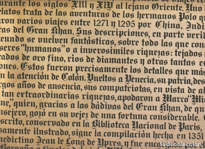 B&uuml;cher: El Libro de las maravillas de Marco Polo, lamina con texto alegorico - Varios