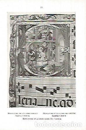 Libri di seconda mano: LAMINA 1637: GUADALUPE. Miniatura de un libro coral: Santa Cecilia - E. Tormo y Monz&oacute;
