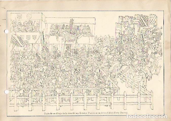 Libros: LAMINA 5328: Dibujo del libro del rey Renato - Varios