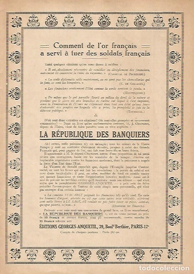 books: LAMINA 17798: Publicidad del libro La Republique des Banquiers - Varios