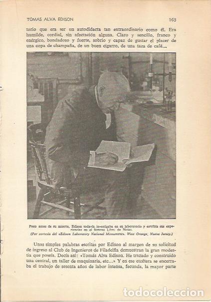 Libros: LAMINA 24174: Edison escribiendo en su libro de notas - Carmi&ntilde;a Verdejo