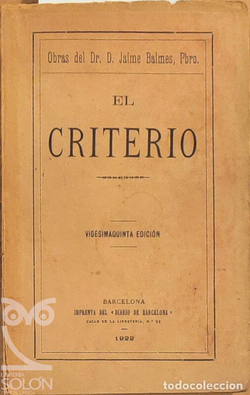 books: El criterio - Jaime Balmes