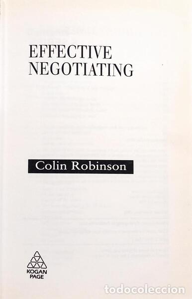 Libros: ROBINSON. (Colin) - EFFECTIVE NEGOTIATING. - Foto 2