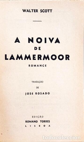 Libros: SCOTT. (Walter) - A NOIVA DE LAMMERMOOR. - Foto 2