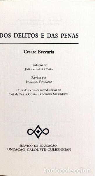 Libros: BECCARIA. (Cesare) - DOS DELITOS E DAS PENAS. - Foto 2