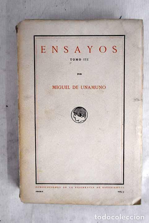 books: Ensayos, tomo III: Unamuno, Miguel de.- Unamuno, Miguel de