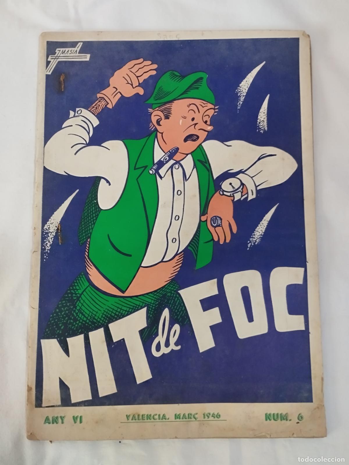 books: ANTIGUA REVSITA: NIT DE FOC N&ordm;6. VALENCIA 1946. PORTADA DE J MASI&Aacute; - J. Masi&aacute;