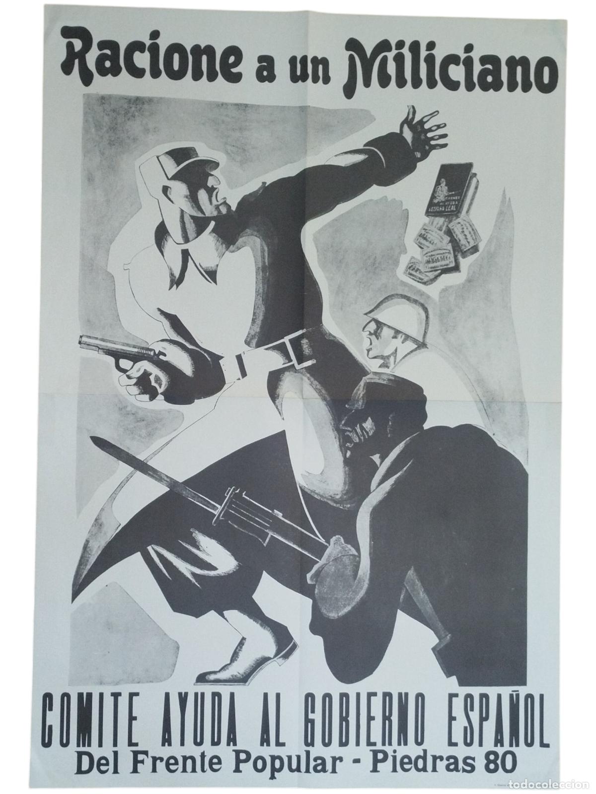 Livros em segunda m&atilde;o: CARTEL REPUBLICANO GUERRA CIVIL ESPA&Ntilde;OLA (FACS&Iacute;MIL) : RACIONE A UN MILICIANO. COMIT&Eacute; AYUDA AL G... -