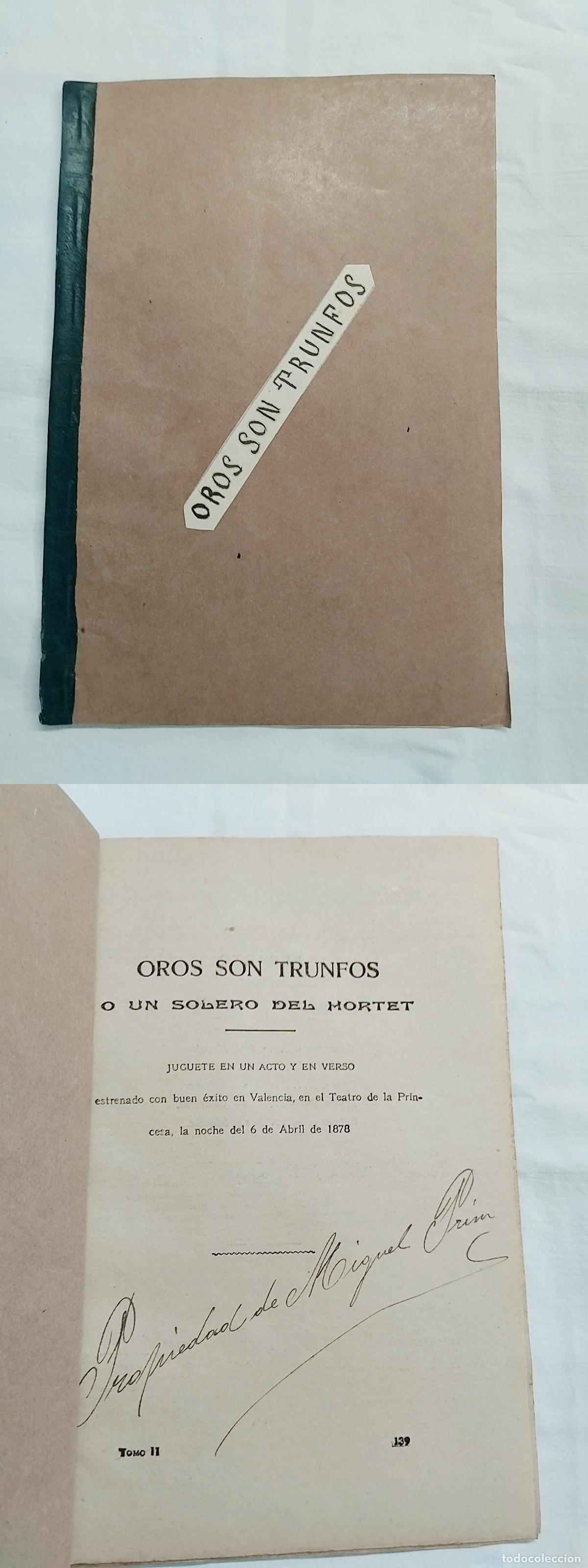 B&uuml;cher: Libreto original Biblioteca de Las Provincias: OROS SON TRIUNFOS UN SOLERO DEL HORTET . Eduard... -