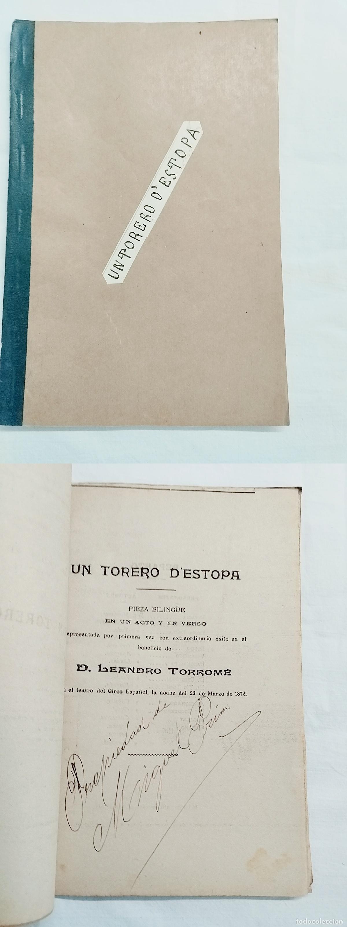 B&uuml;cher: Libreto original Biblioteca de Las Provincias: UN TORERO D'ESTOPA!. Eduardo Escalante - Eduardo Esc