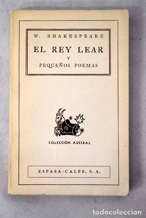 Libros: El rey Lear y peque&ntilde;os poemas.- Shakespeare, William