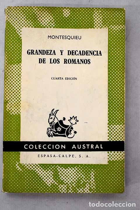 books: Grandeza y decadencia de los romanos.- Montesquieu, BarA&sup3;n de