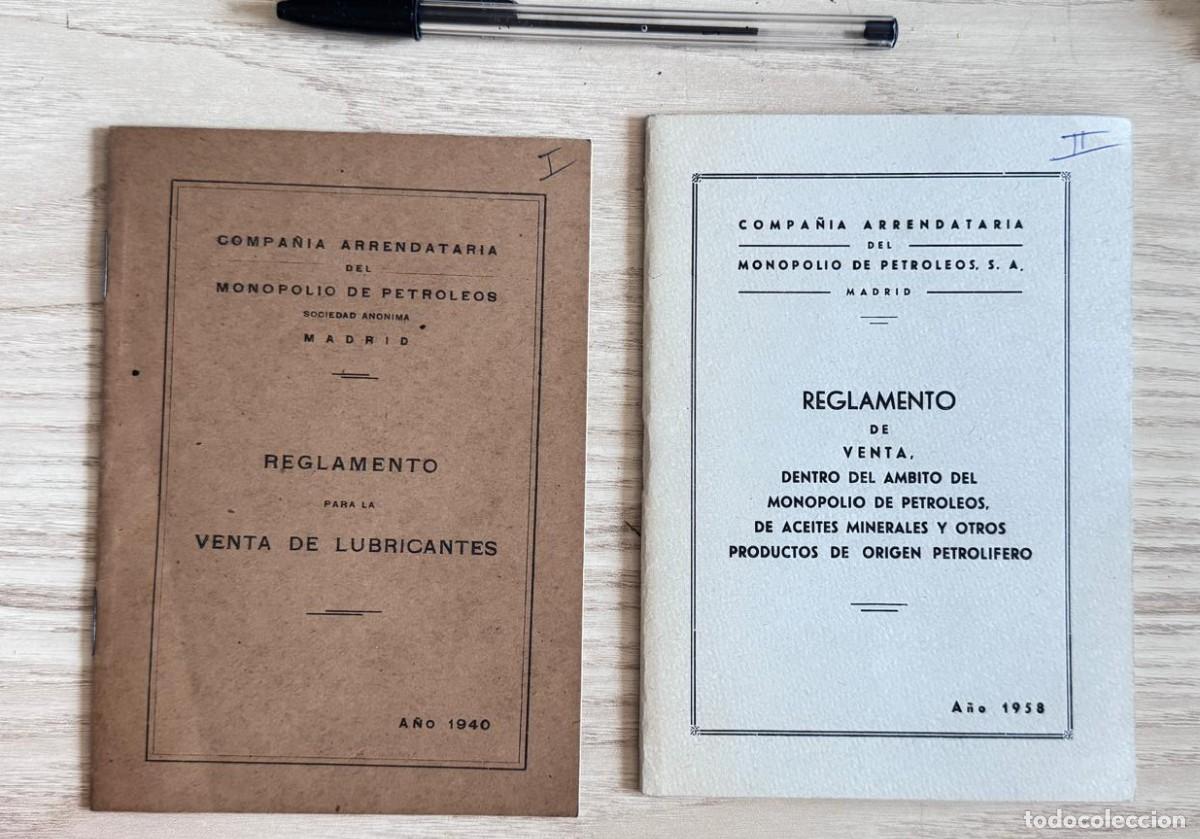 Libros: Reglamentos CAMPSA 1940 y 1958 monopolio de petr&oacute;leos