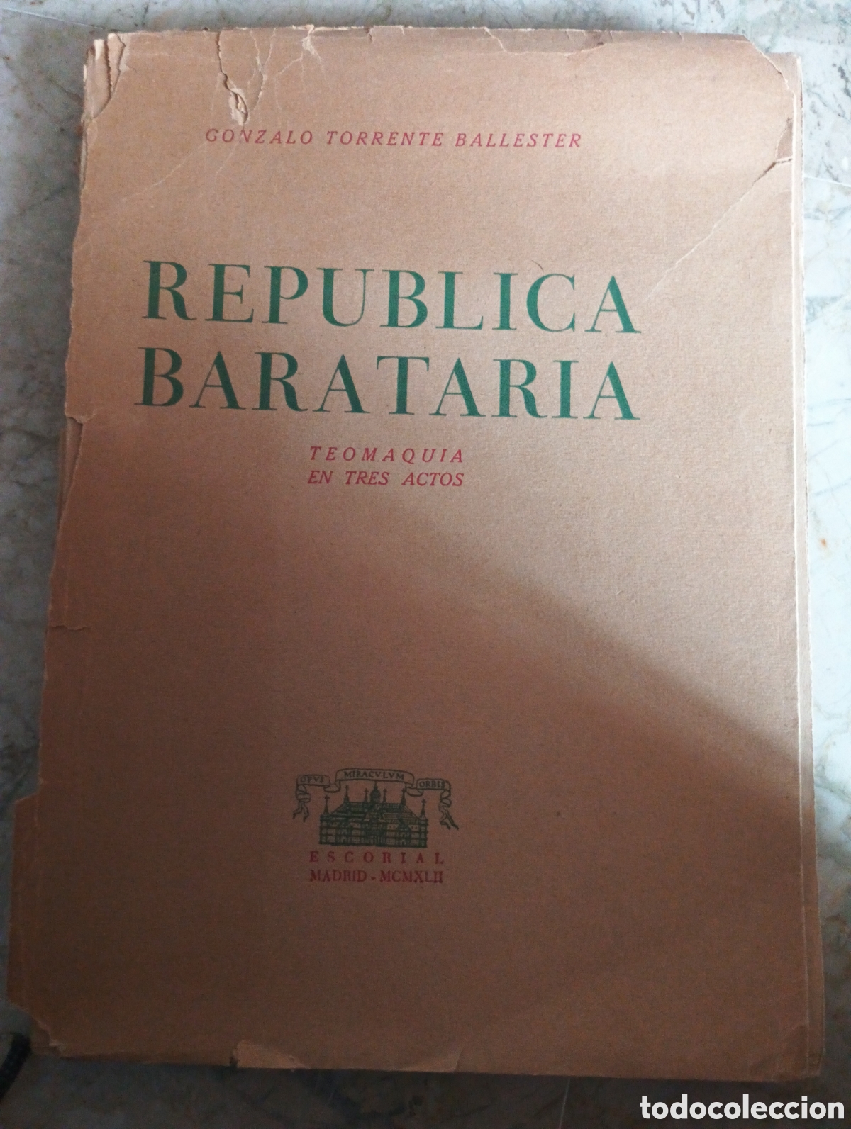 Libros: Rep&uacute;blica Barataria (Tauromaquia en tres actos) - Torrente Ballester, Gonzalo