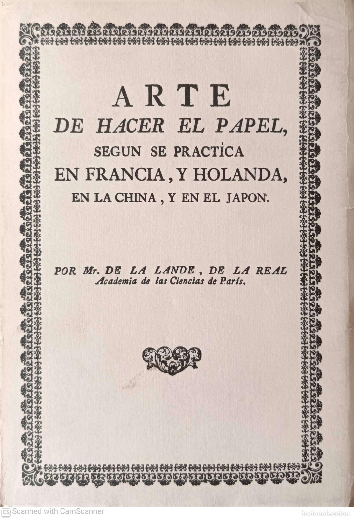 B&uuml;cher: Arte de hacer el papel - MR. De la Lande