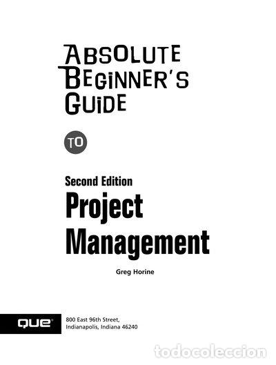 books: Absolute Beginner's Guide to Project Management- 9780789738219