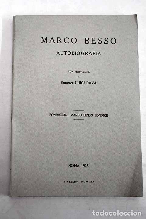 Libros: Marco Besso: autobiografia