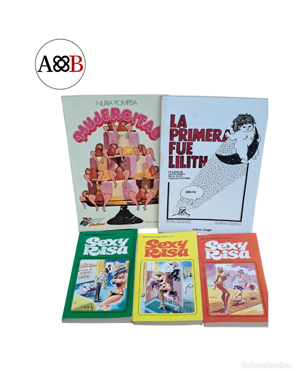Libros: LOTE 5 LIBROS &mdash; Humor y feminismo a&ntilde;os 70-80 &mdash; NURIA POMPEIA &rdquo;Mujercitas&rdquo; + &rdquo;La primera fue Lilith&rdquo;