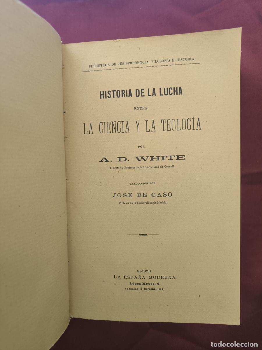 Libros: Historia de la lucha entre la ciencia y la teolog&iacute;a - Andrew Dickson White