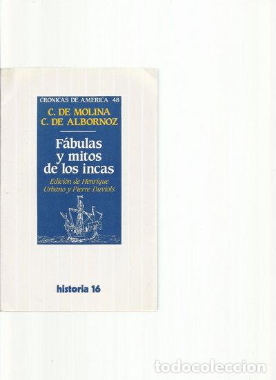 Libri di seconda mano: F&aacute;bulas y mitos de los incas- 9788476791202