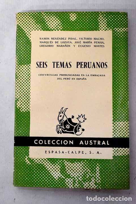 Livros em segunda m&atilde;o: Seis temas peruanos: conferencias pronunciadas en la Embajada del Per&uacute; en Espa&ntilde;a