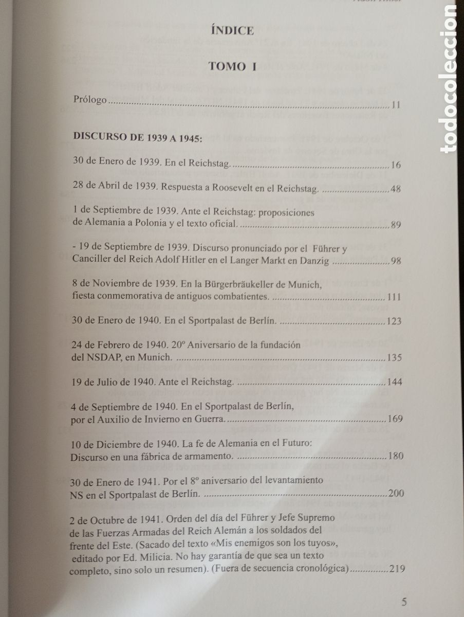 Libros: Discursos 1939-45. Adolfo Hitler.Editorial Avalon - Foto 5
