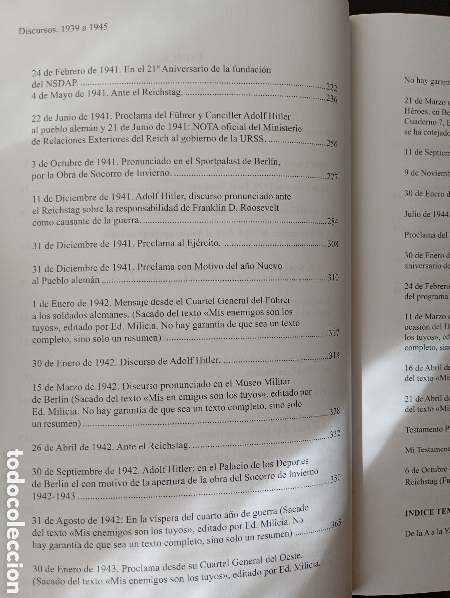 Libros: Discursos 1939-45. Adolfo Hitler.Editorial Avalon - Foto 6