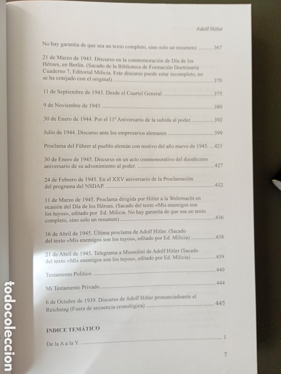 Libros: Discursos 1939-45. Adolfo Hitler.Editorial Avalon - Foto 7