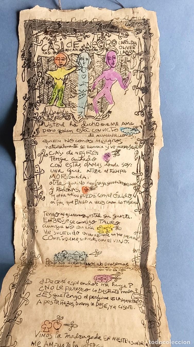 Libros: Casi de Negro. Dibujo y dise&ntilde;o de Rolando Est&eacute;vez - manuscrito por el dise&ntilde;ador. - Oliver Labra, Car