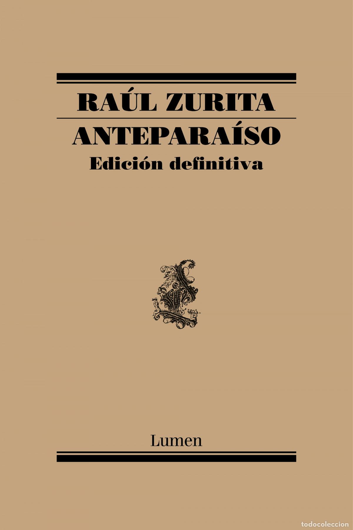 books: ANTEPARA&Iacute;SO - ZURITA, RAUL
