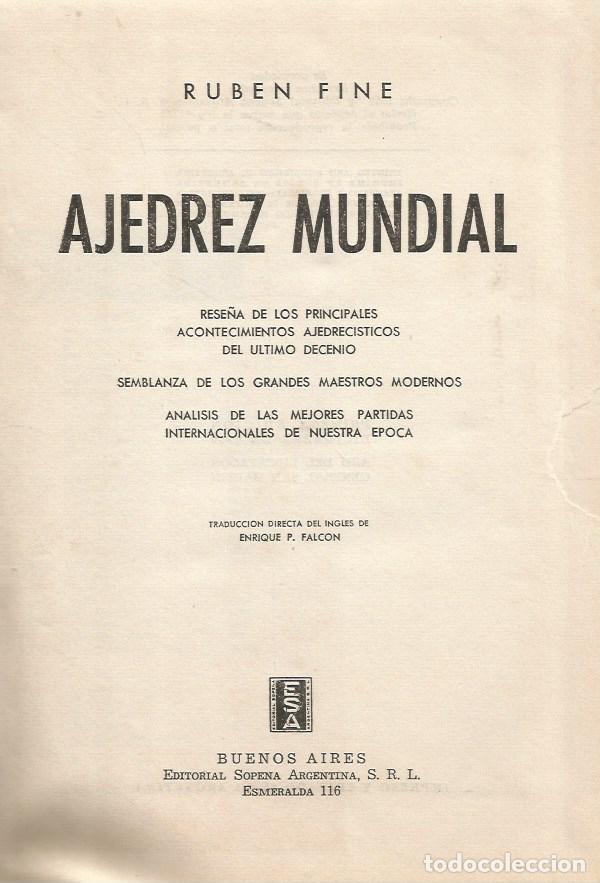 Libros: AJEDREZ MUNDIAL - RUBEN FINE