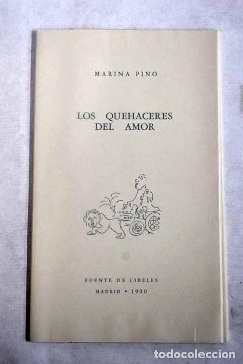 Libros: Los quehaceres del amor.- Pino, Marina