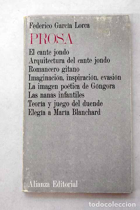 Libros: Prosa: Garc&iacute;a Lorca, Federico.- Garc&iacute;a Lorca, Federico