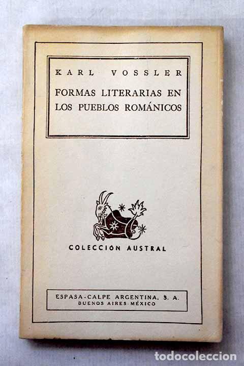 books: Formas literarias en los pueblos rom&aacute;nicos.- Vossler, Karl