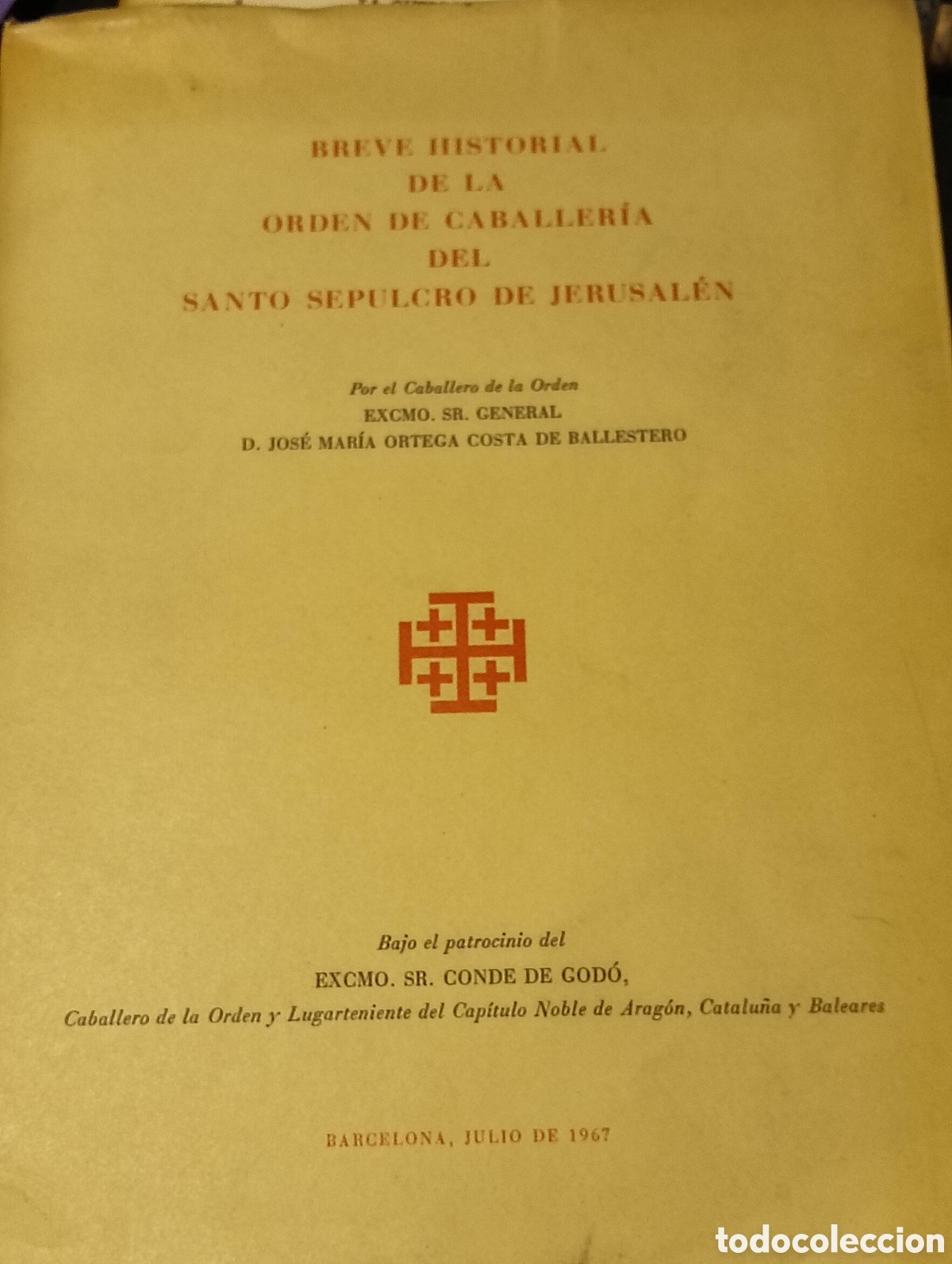 Libros: Breve historial de la orden de caballer&iacute;a del Santo sepulcro de Jerusal&eacute;n