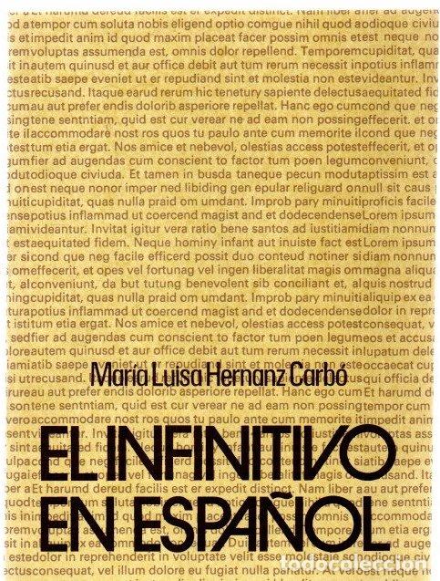Libros: El infinitivo en espa&ntilde;ol - Hernanz Carb&oacute;, Mar&iacute;a Luisa
